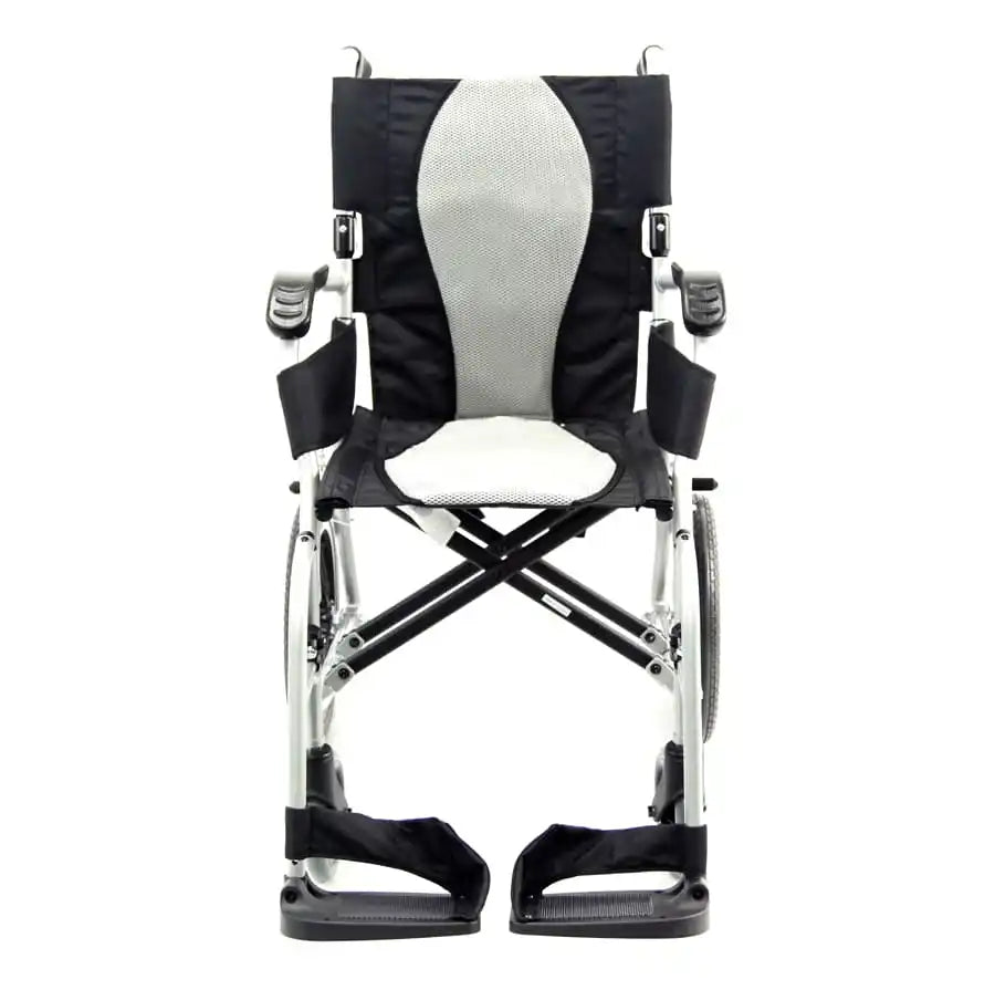 Karman Ergo Flight Transport with Swing Away Footrest and Companion Brakes transport wheelchairs Karman Healthcare