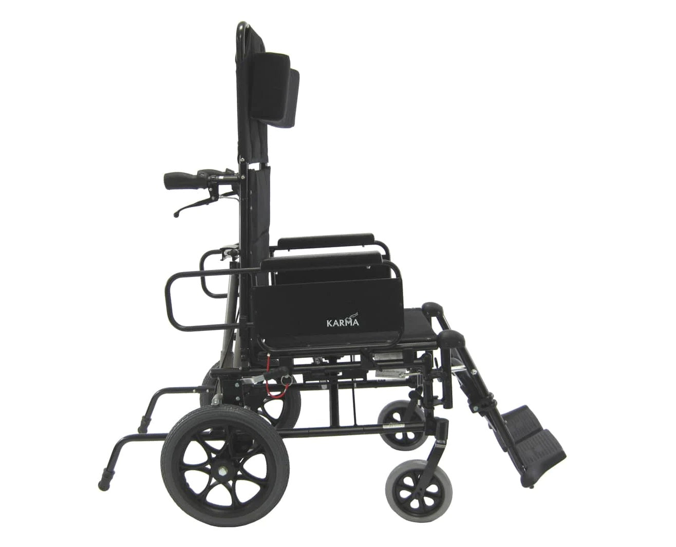 Karman KM-5000-TP Transport Lightweight Reclining Wheelchair with Removable Desk Armrest Reclining Wheelchairs Karman Healthcare