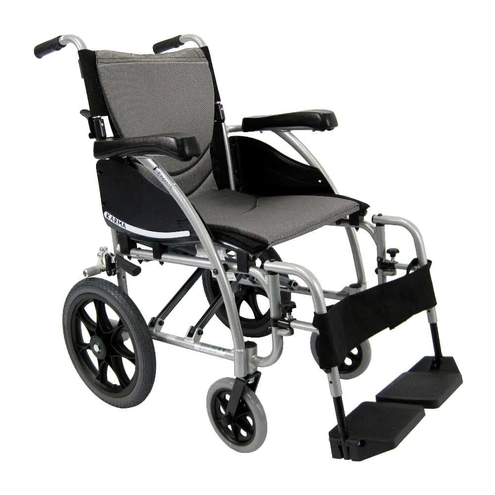 Karman S-Ergo 115 Ergonomic Transport Wheelchair with Swing Away Footrest Ergonomic Wheelchairs Karman Healthcare 16" Wheel lock (standard)