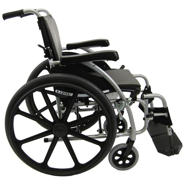 Karman S-Ergo 115 Ultra Lightweight Ergonomic Wheelchair with Swing Away Footrest and Mag Wheels Ergonomic Wheelchairs Karman Healthcare 16" Silver