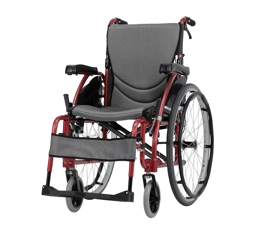 Karman S-Ergo 125 Ergonomic Wheelchair with Flip-Back Armrest and Swing Away Footrest Ergonomic Wheelchairs Karman Healthcare 16" Red