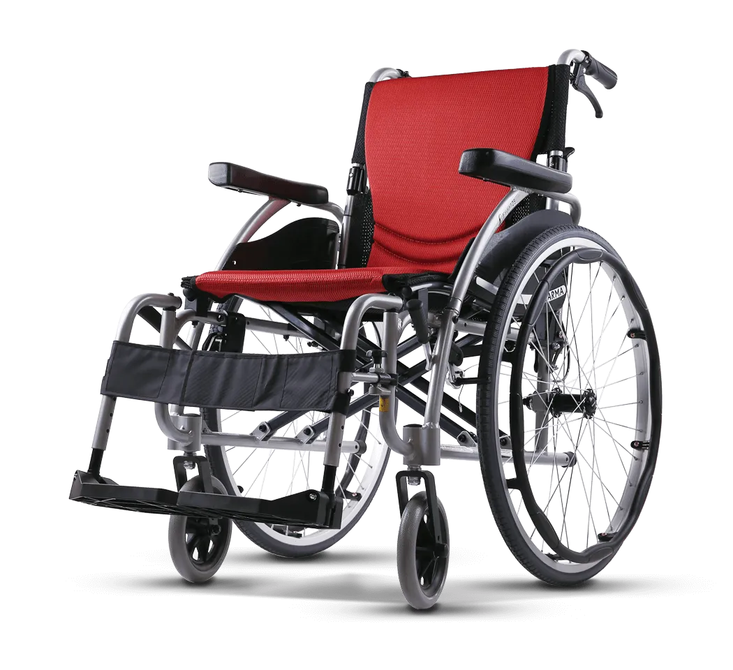 Karman S-Ergo 125 Ergonomic Wheelchair with Flip-Back Armrest and Swing Away Footrest Ergonomic Wheelchairs Karman Healthcare 16" Silver frame/Orange upholstery