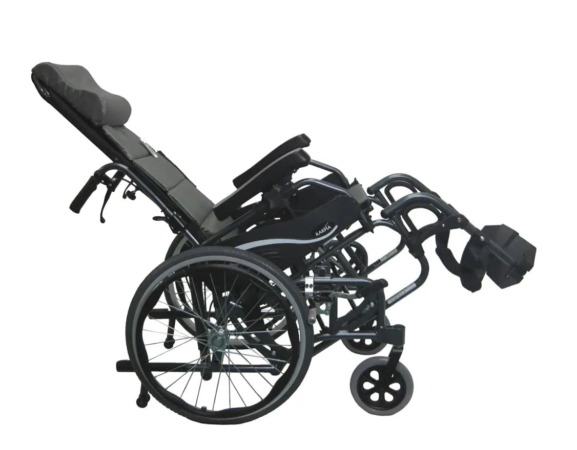 Karman VIP-515 Tilt in Space Lightweight Reclining Wheelchair with 20" inch Rear Wheels Reclining Wheelchairs Karman Healthcare 16" Swing Away (standard)