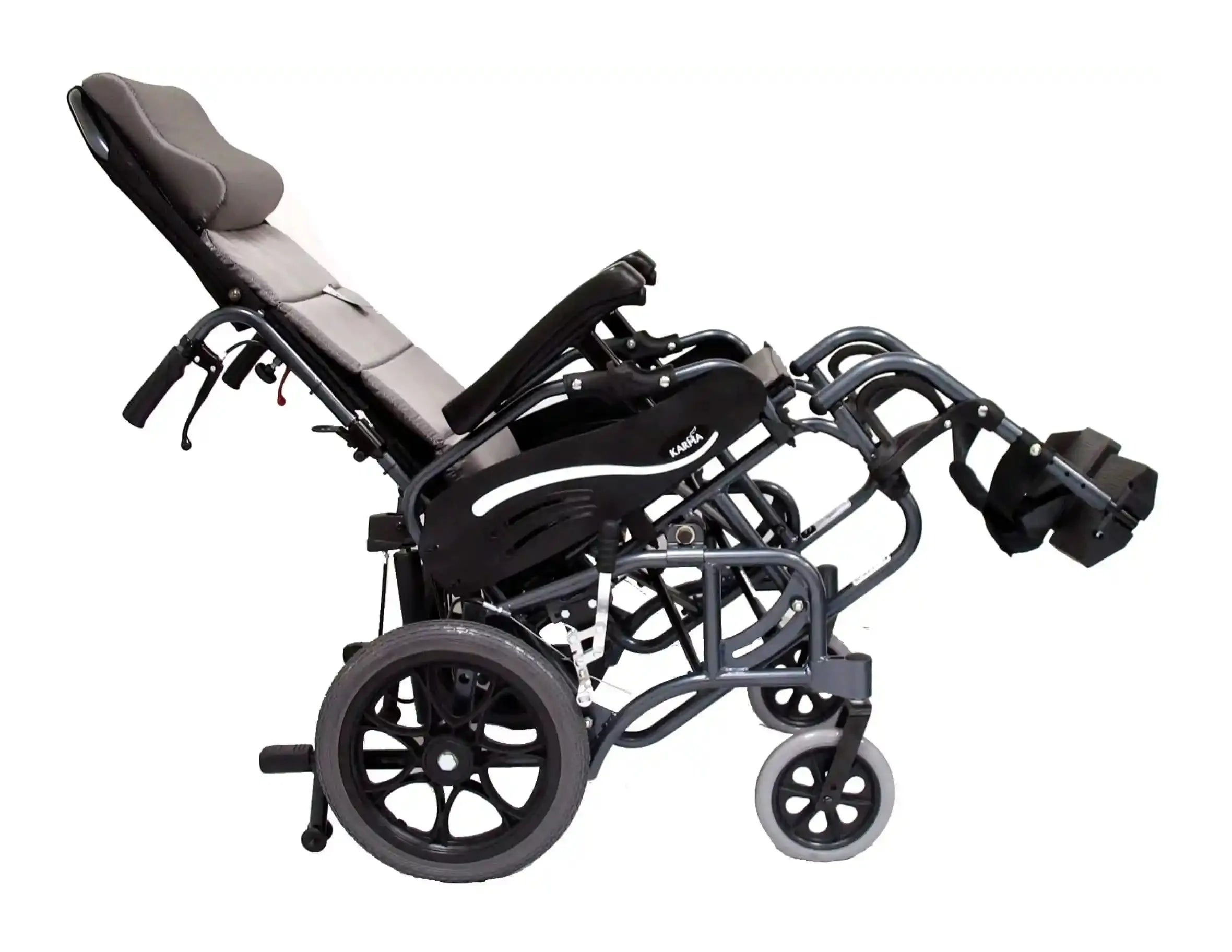 Karman VIP-515-TP Tilt in Space Transport Reclining Wheelchair Reclining Wheelchairs Karman Healthcare 16" Swing Away (standard)