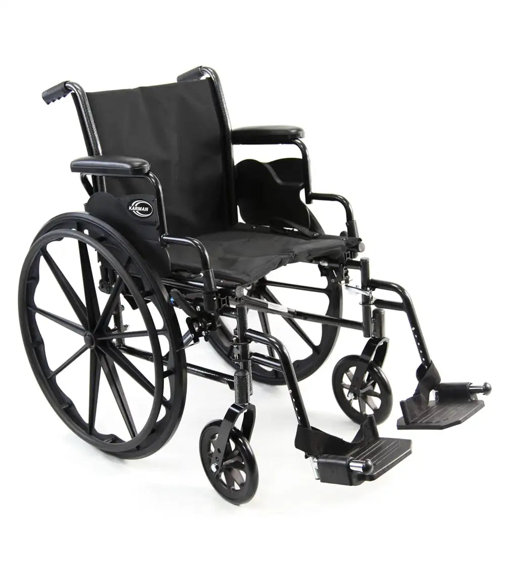Karman LT-700T Height Adjustable Seat Lightweight Steel Wheelchair with Removable Armrest Standard Wheelchairs Karman Healthcare 16"