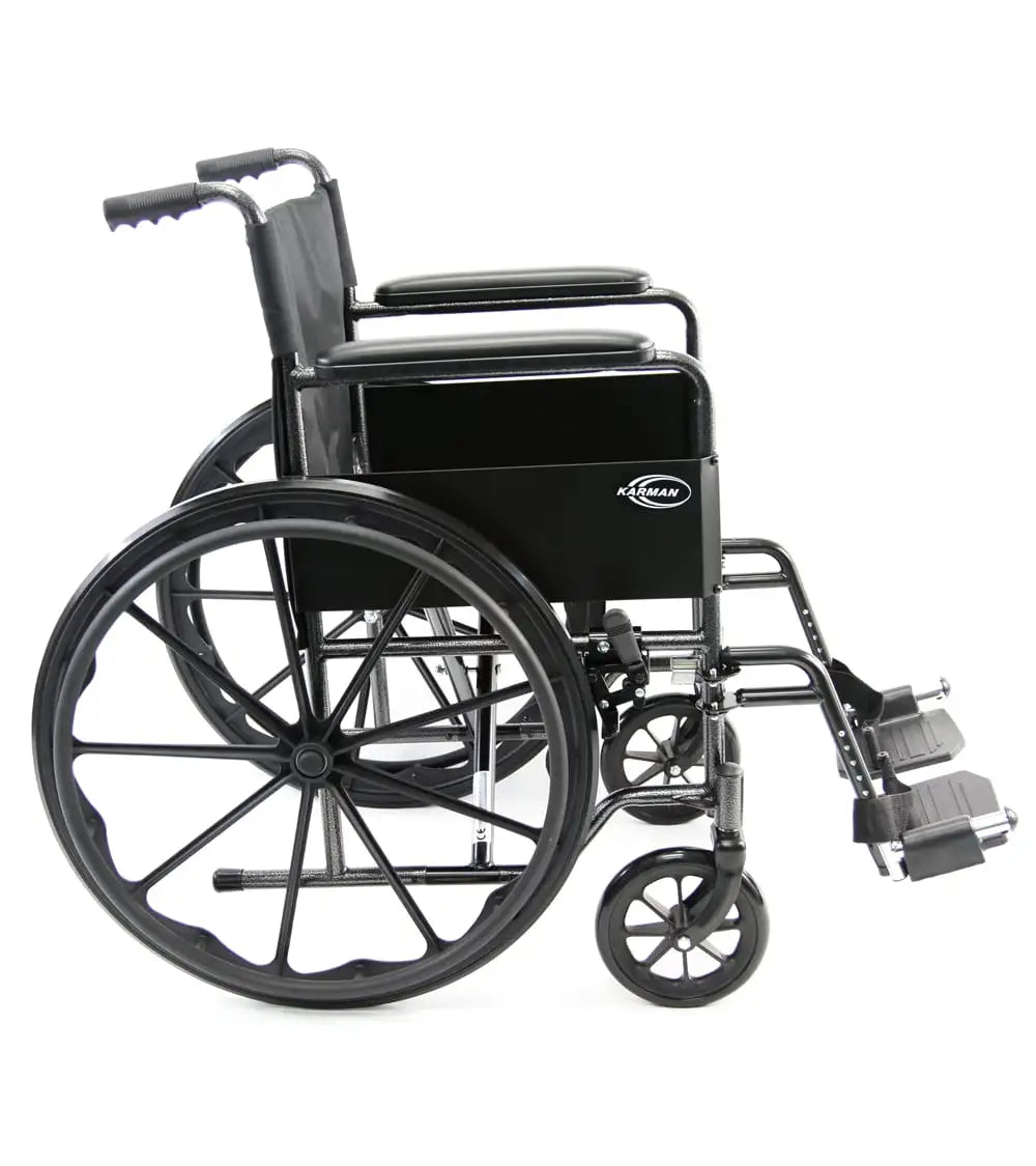Karman LT-800T Lightweight Steel Wheelchair with Fixed Armrest Standard Wheelchairs Karman Healthcare