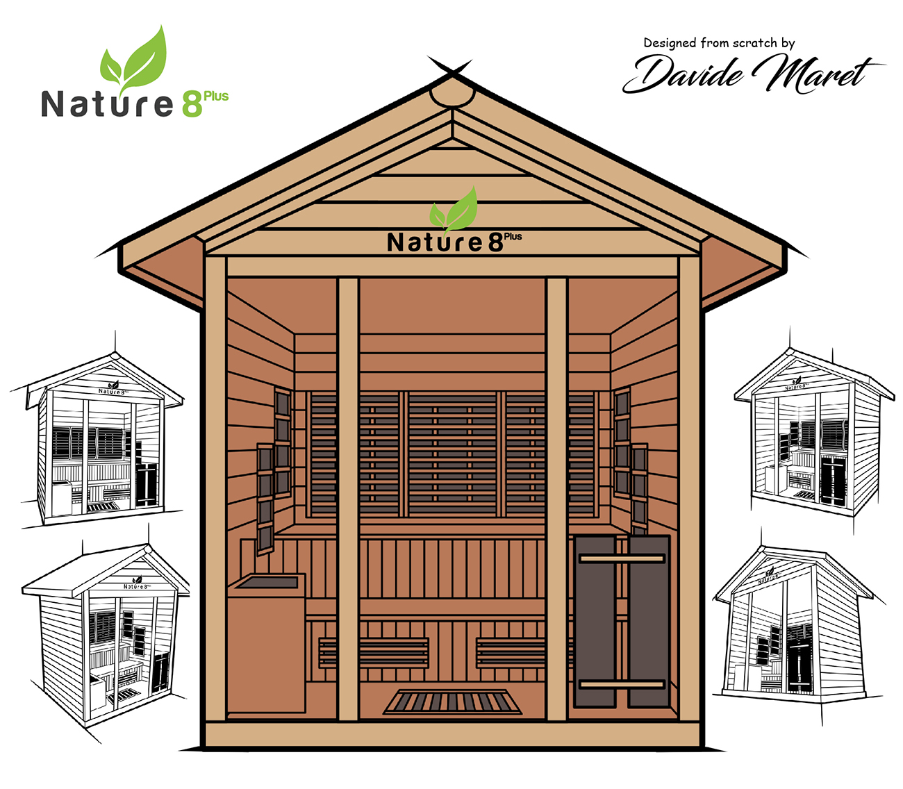Medical Breakthrough Nature 8 Plus Infrared 4-6 Person Outdoor Sauna Outdoor Sauna Medical Breakthrough