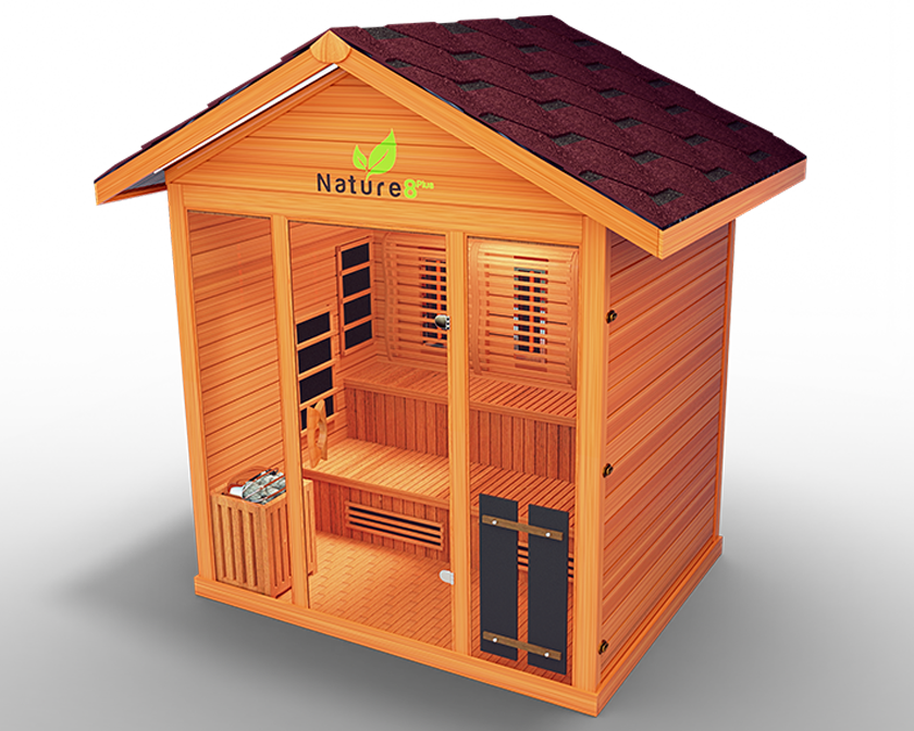 Medical Breakthrough Nature 8 Plus Infrared 4-6 Person Outdoor Sauna Outdoor Sauna Medical Breakthrough