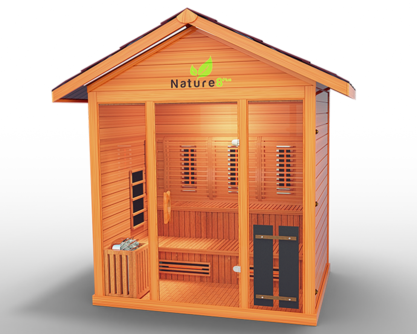 Medical Breakthrough Nature 8 Plus Infrared 4-6 Person Outdoor Sauna Outdoor Sauna Medical Breakthrough