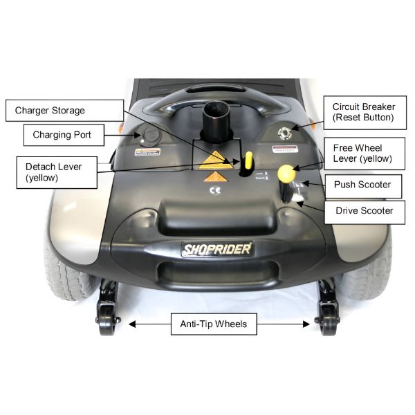 Shoprider Dasher 4 Portable Mobility Scooter - GK8 4 Wheel Power Scooter Shoprider