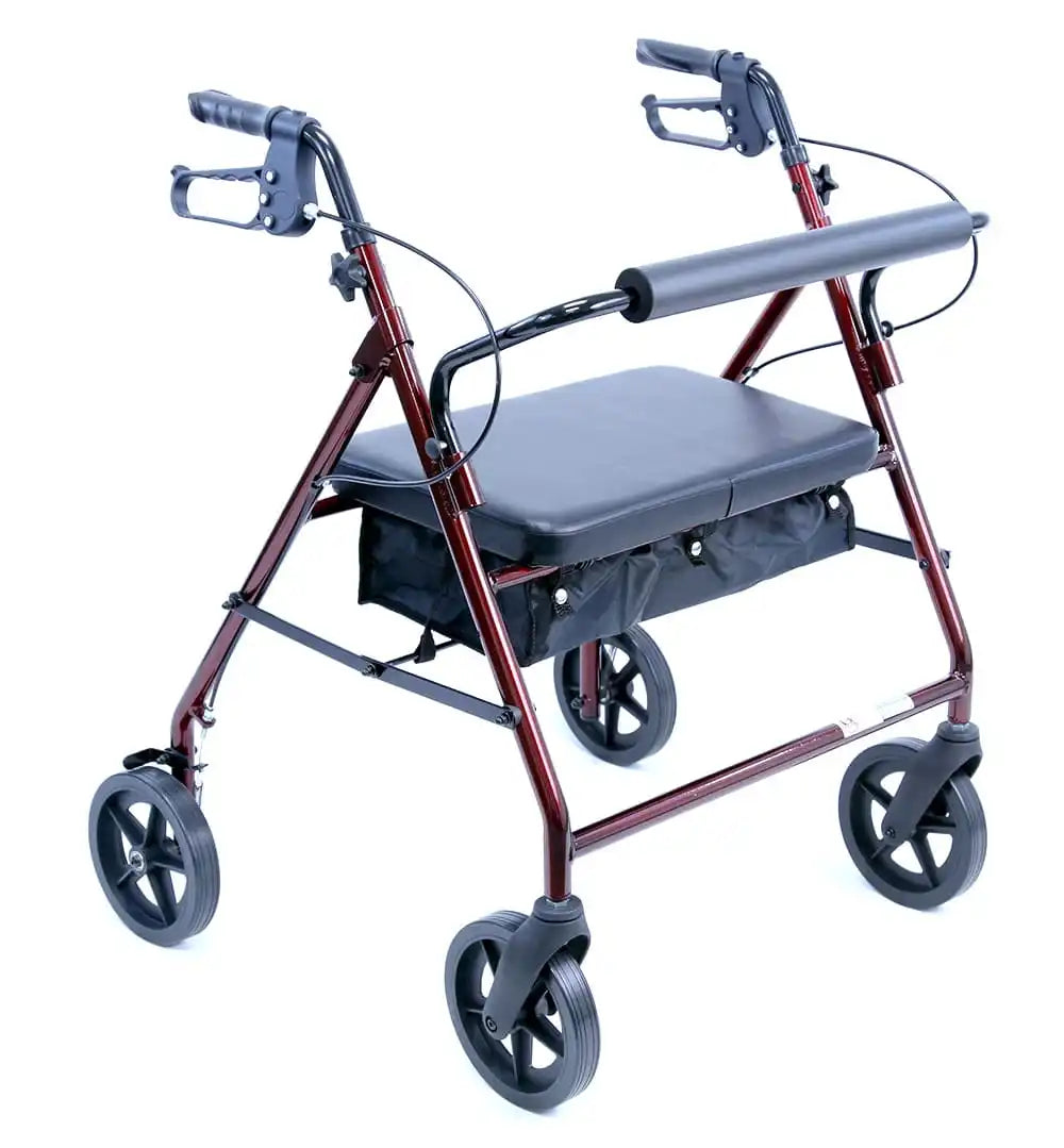 Karman R-4800 Extra Wide Lightweight Rollator, Aluminum Walkers & Rollators Karman Healthcare Burgundy