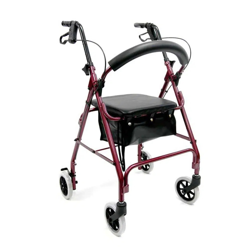 Karman R-4600 Lightweight Standard Rollator with Padded Seat and Backrest Walkers & Rollators Karman Healthcare Burgundy