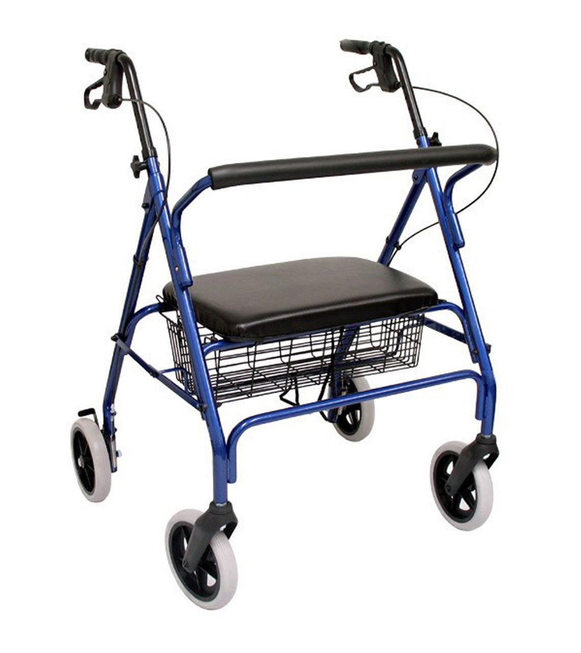 Karman R-4700 Extra Wide Bariatric Rollator with Padded Flip-down Seat, Steel Walkers & Rollators Karman Healthcare Blue