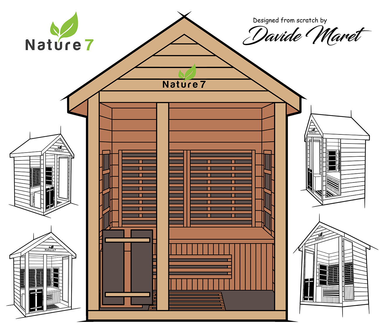 Medical Breakthrough Nature 7 Infrared 3-4 Person Outdoor Sauna Outdoor Sauna Medical Breakthrough