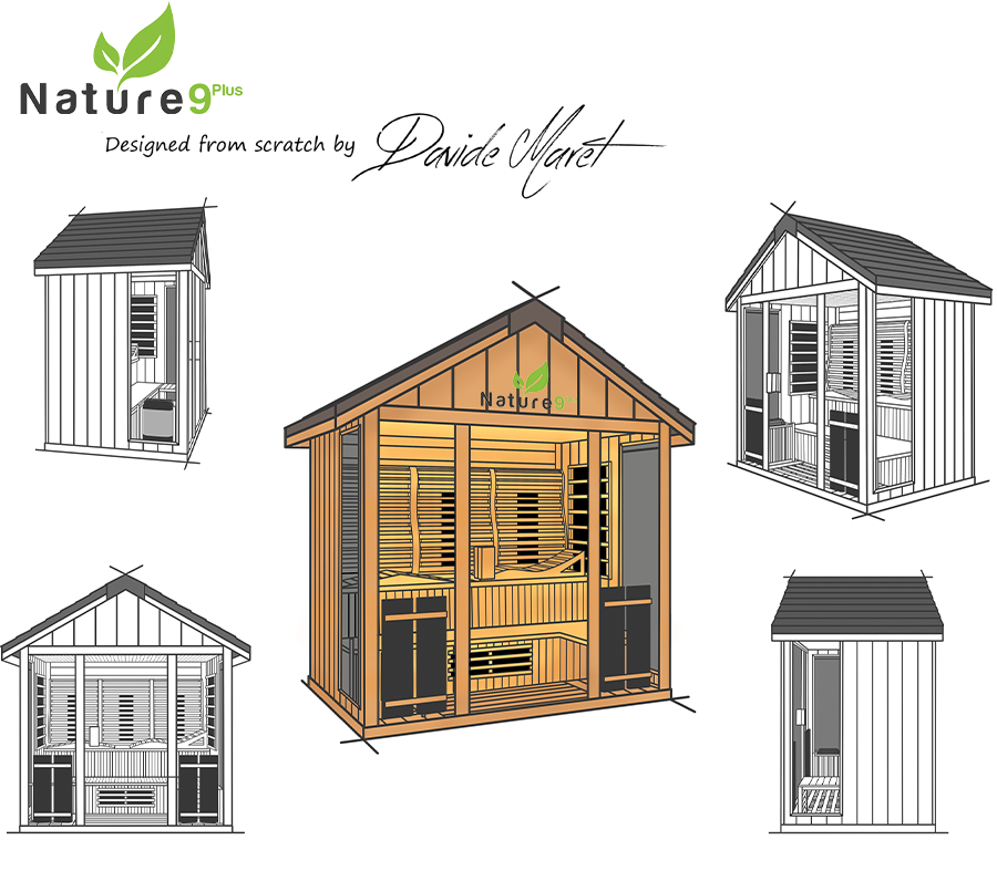 Medical Breakthrough Nature 9 Plus Infrared 3-6 Person Outdoor Sauna Outdoor Sauna Medical Breakthrough