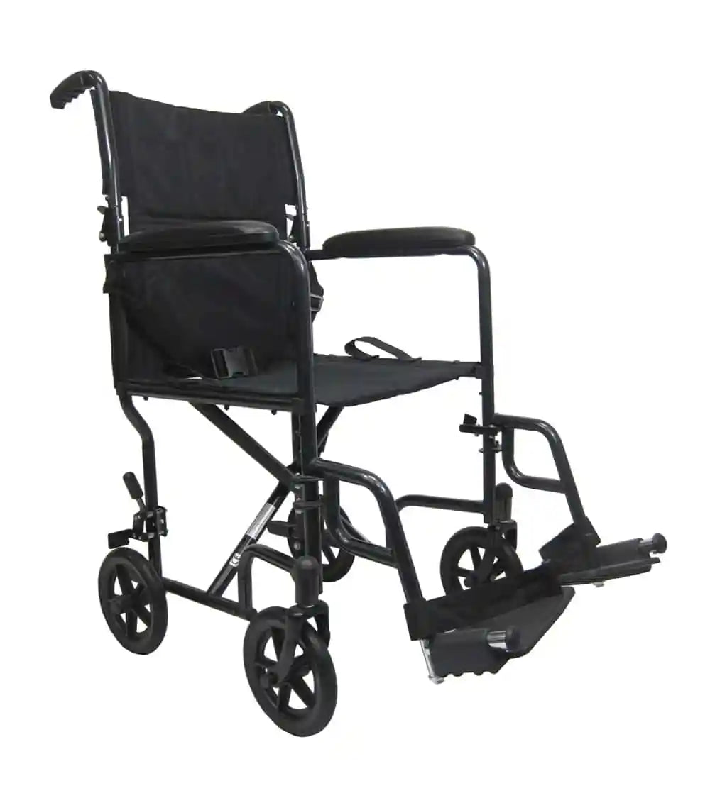 Karman T-2017, T-2019 Steel Transport Chair with Removable Footrest transport wheelchairs Karman Healthcare