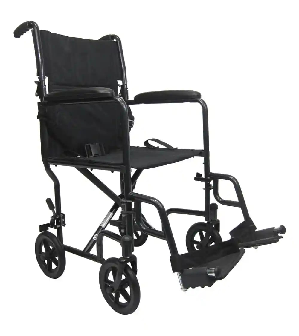 Karman LT-2017, LT-2019 Lightweight Transport Chair with Removable Footrest transport wheelchairs Karman Healthcare 17" Black