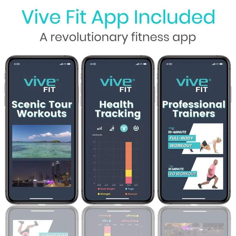 Vive Health RHB2024BLK Magnetic Pedal Exerciser Compatible with Smart Devices Exercise Equipment Vive Health