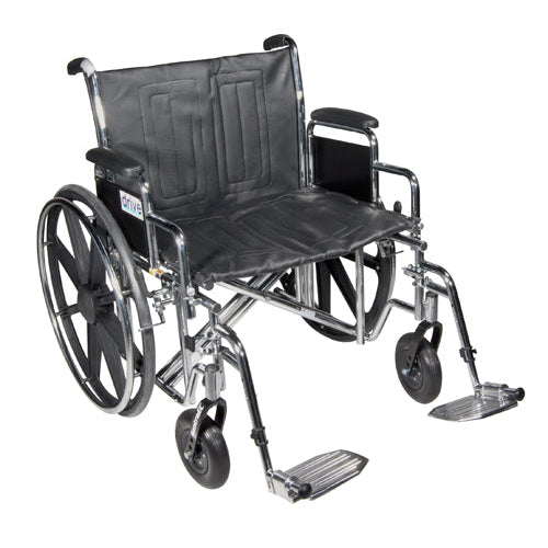 Drive Medical Standard Dual-Axle 24 Wheelchair with Removable Desk Arms & Swing Away Footrests Drive Medical Default Title