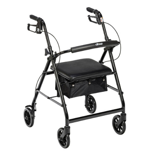 Drive Medical Rollator 4-Wheel with Pouch & Padded Seat Blue Drive Medical Default Title
