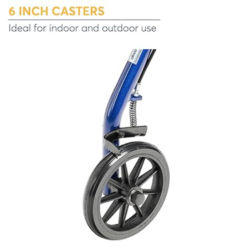 Drive Medical Aluminum Rollator 4 Wheel with Pouch and Padded Seat Blue, 2 pack Rollators Drive Medical