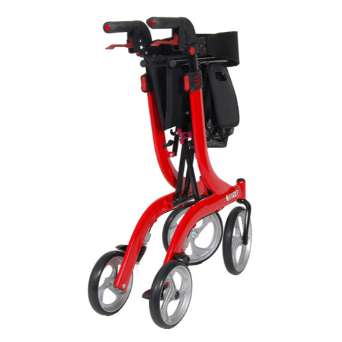 Drive Medical 4 wheels Nitro Rollator with 10inch Casters, Red Rollators Drive Medical