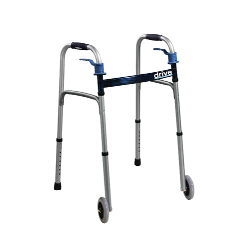 Drive Medical Walker Folding Trigger Release Adult with 5 inch Wheel walking aid Drive Medical Default Title