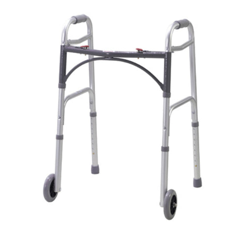 Drive Medical Deluxe Folding Walker 2-Button With 5 inch Wheel, Youth Drive Medical Default Title