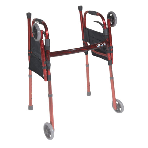Drive Medical Deluxe Folding Travel Walker,Red Walkers - Two Button Drive Medical Default Title