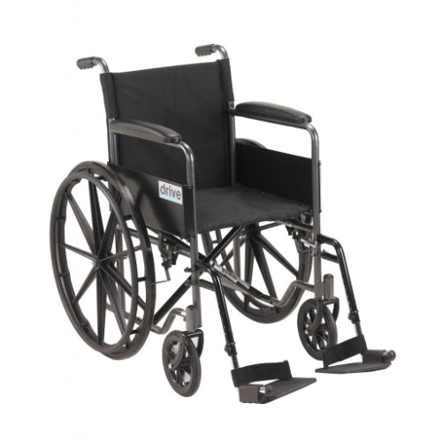 Drive Medical Wheelchair 18 with Fixed Full Arms & Swingaway Det Footrests Drive Medical