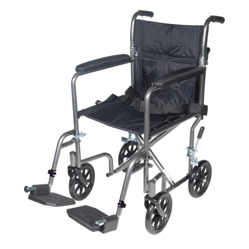 Drive Medical Transport Wheelchair 19 inch Height, Silver Vein Finish Drive Medical
