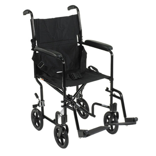 Drive Medical Wheelchair Transport Lightweight Black 19  Drive Medical Default Title