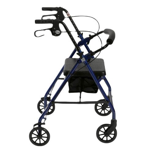 Drive Medical Rollator 4-Wheel with Pouch & Padded Seat Blue Drive Medical