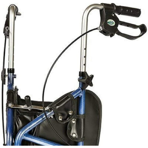 Drive Medical Rollator 3-Wheeled with Pouch,Basket tray,Brakes, Blue Drive Medical