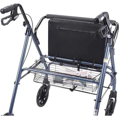 Drive Medical Rollator Oversize With Loop Bk Blue Bariatric Steel/10215BL-1 Drive Medical