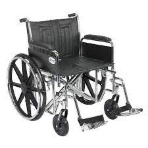 Drive Medical Standard Dual-Axle 22 Wheelchair with Removable Full Arms & Swing Away Footrests Drive Medical