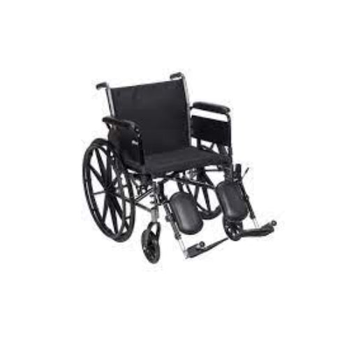 Drive Medical Standard Dual-Axle 24 Wheelchair with Removable Full Arms & Elevating Leg Rests Drive Medical