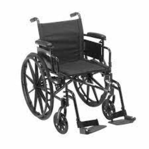 Drive Medical Cruiser X4 Wheel Chair 16 with Elevating Leg Rests & Height Adjustable Flip-Back Full Arms Drive Medical