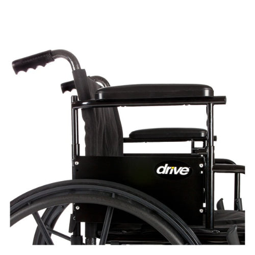 Drive Medical Cruiser X4 Wheel Chair 18 Inches with Elevating Leg Rests And Height AdjustableFlip-Back Full Arms Drive Medical