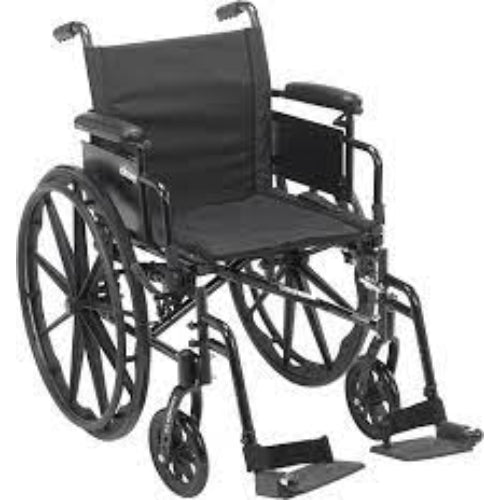 Drive Medical Cruiser X4 Wheelchair 18 with Swing Away Footrests & Height Adjustable Flip-Back Full Arms Drive Medical
