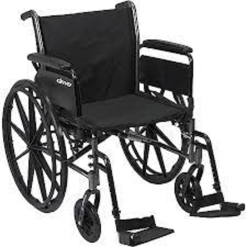 Drive Medical Cruiser X4 Wheel Chair 20 with Elevating Leg Rests & Height Adjustable Flip-Back Full Arms Drive Medical