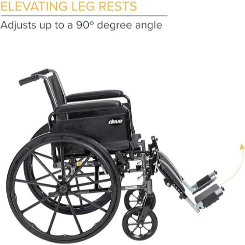 Drive Medical K3 Cruiser III Light Weight Wheelchair with Detachable Desk Arms And Elevating Leg Rests Drive Medical