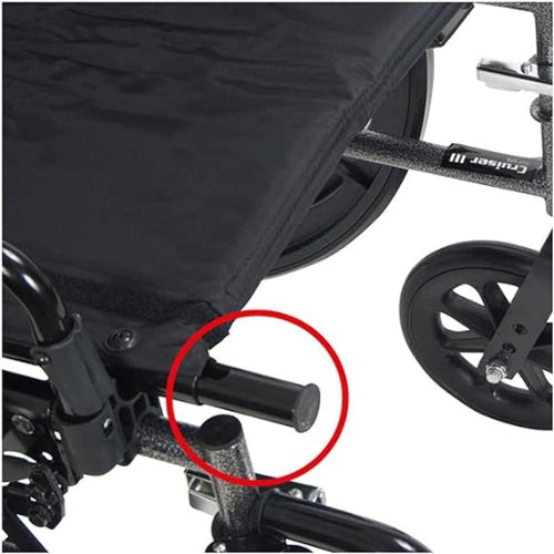 Drive Medical K3 Wheelchair Light Weight 18 Inches with Detachable Desk Arms And Swing away Footrests Cruiser III Drive Medical