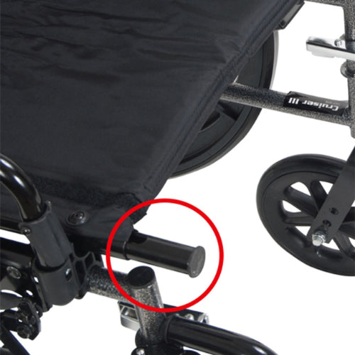 Drive Medical K3 Wheelchair Light Weight 20 with Detachable full arms & Swing away Footrests Cruiser III Drive Medical