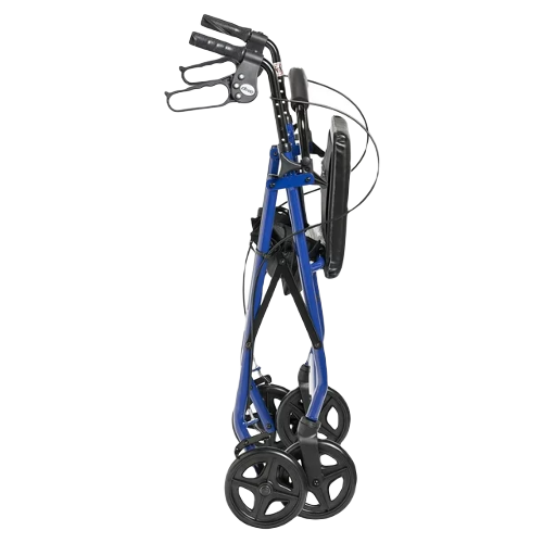 Drive Medical Rollator Aluminum walker Fold-Up And Removable Back Padded Seat Blue Rollators Drive Medical