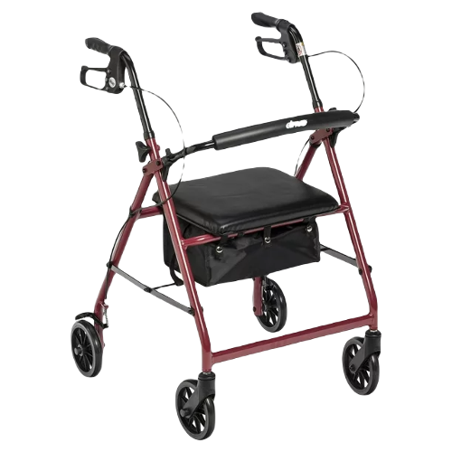 Drive Medical Rollator Aluminum walker Fold-Up And Removable Back Padded Seat Red Rollator Parts & Accessories Drive Medical Default Title