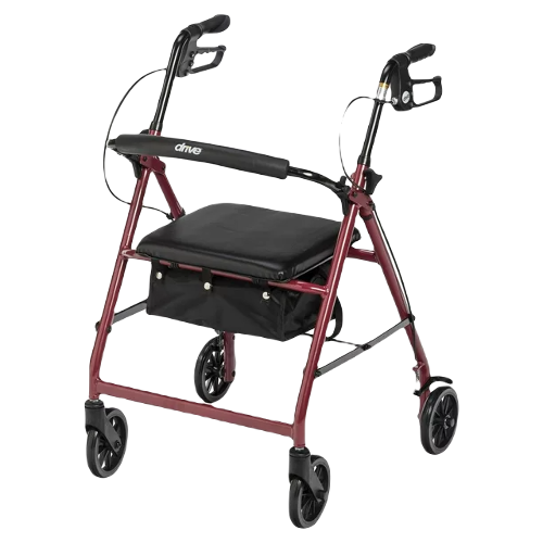 Drive Medical Rollator Aluminum walker Fold-Up And Removable Back Padded Seat Red Rollator Parts & Accessories Drive Medical