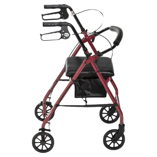 Drive Medical Rollator Aluminum walker Fold-Up And Removable Back Padded Seat Red Rollator Parts & Accessories Drive Medical