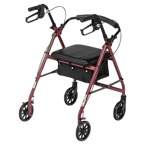 Drive Medical Rollator Aluminum walker Fold-Up And Removable Back Padded Seat Red Rollator Parts & Accessories Drive Medical