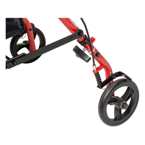 Drive Medical Steel Rollator with 6 inch Wheels Knocked-Down, Red Drive Medical